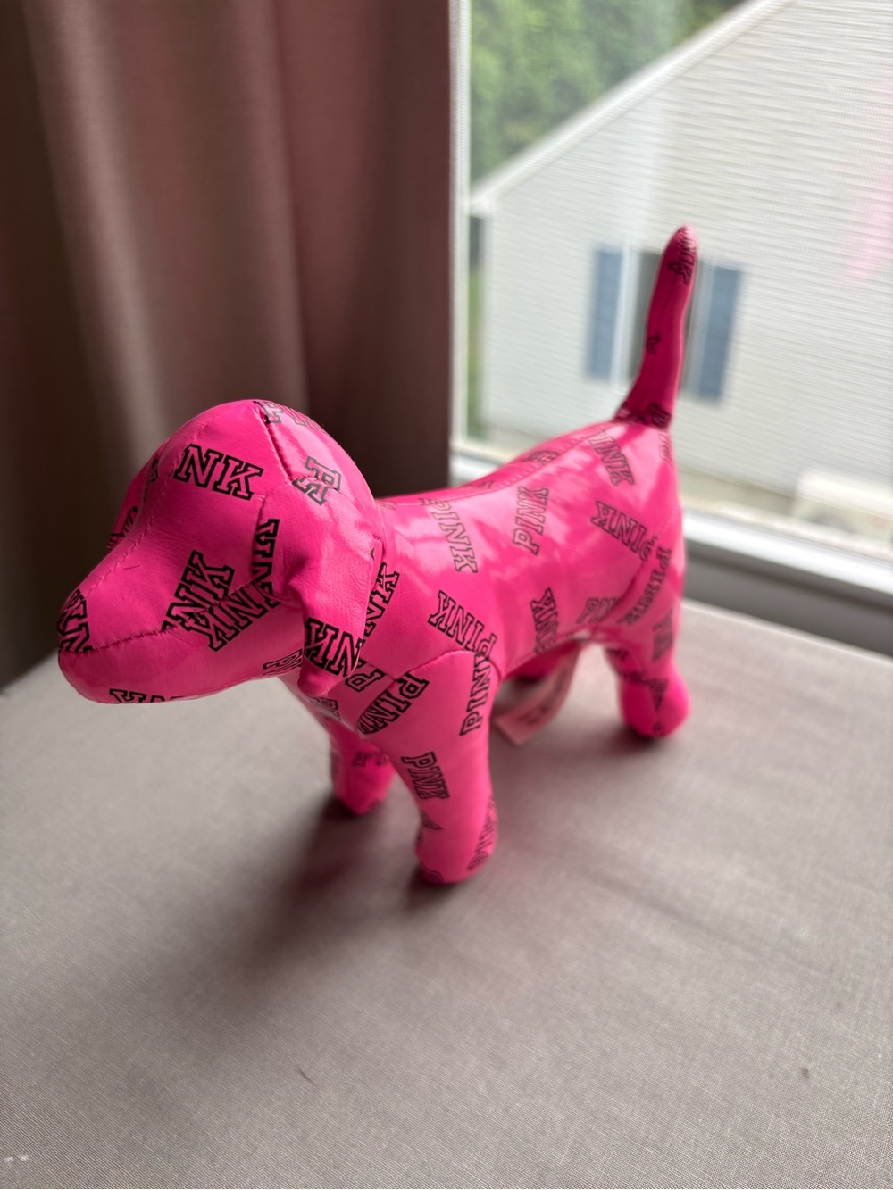 PINK Victoria's Secret Hot Pink Logo Dog Plush